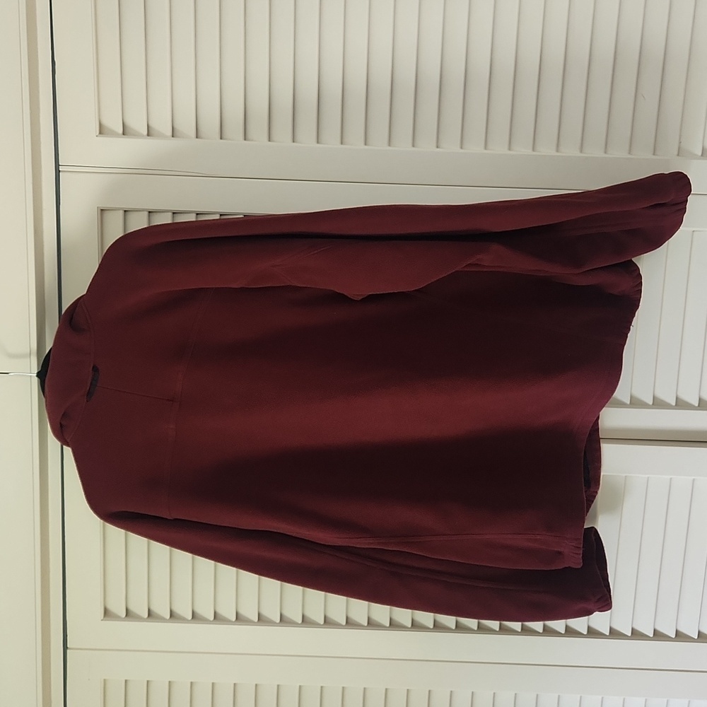 L.L. Bean Zip Up Burgundy Fleece XLT - Picture 7 of 8